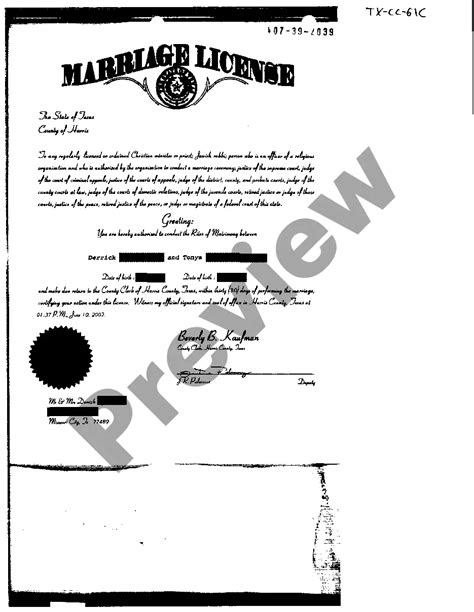 harris county marriage certificate copy.